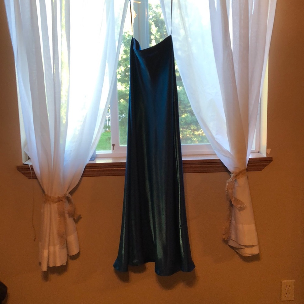 Blue holographic skirt